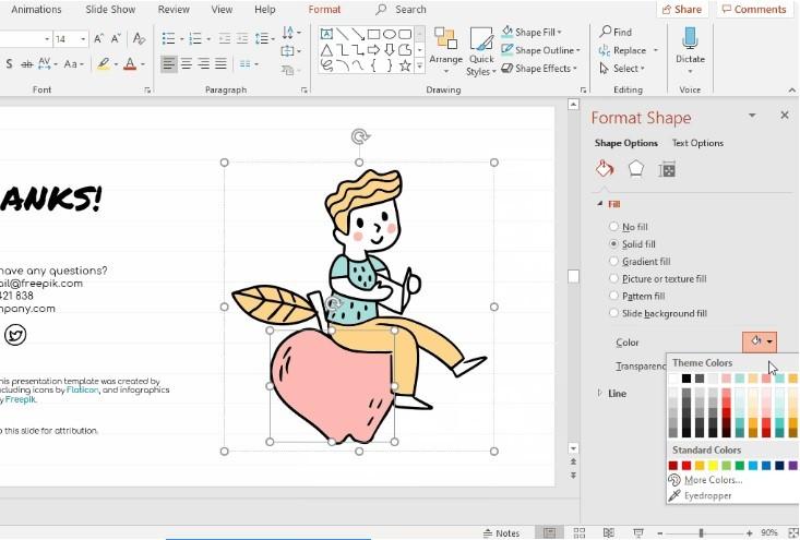 Cách thay đổi màu sắc trong PowerPoint